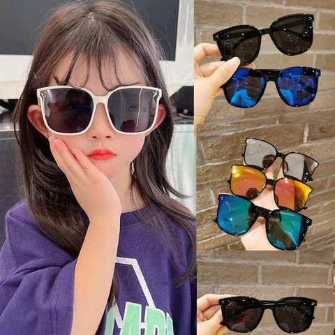 Cute Sweet Solid Color Ac Square Full Frame Kids Sunglasses