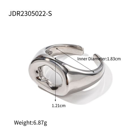 Retro Geometric Stainless Steel Plating 18k Gold Plated Open Rings