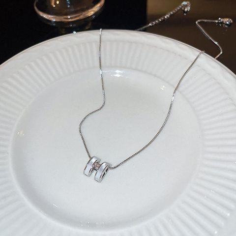 Elegant Heart Shape Bow Knot Alloy Titanium Steel Plating Inlay Zircon Pendant Necklace
