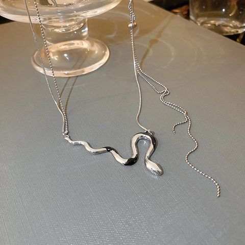 Elegant Heart Shape Bow Knot Alloy Titanium Steel Plating Inlay Zircon Pendant Necklace