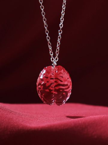 Cool Style Brain Alloy Resin Epoxy Unisex Pendant Necklace