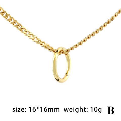 Ig Style Love Circle Copper 18k Gold Plated Necklace In Bulk