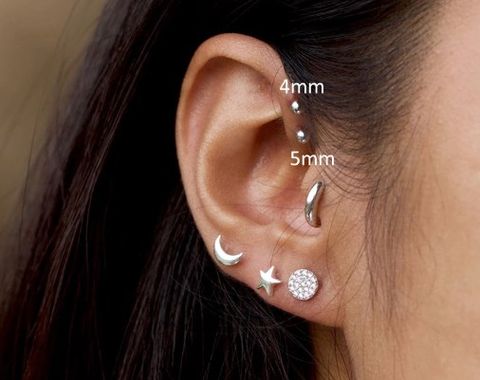 1 Piece Simple Style Solid Color Plating Sterling Silver Rhinestones Ear Studs