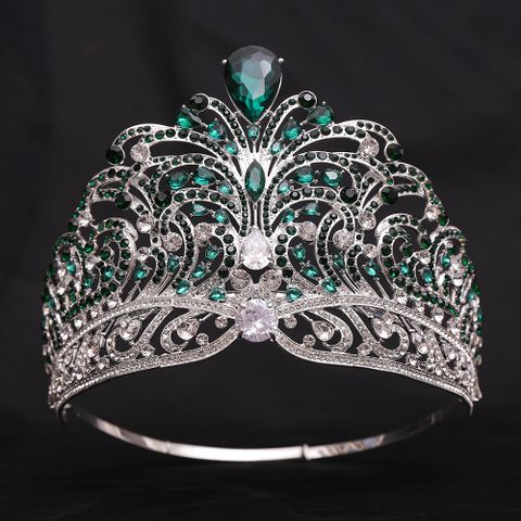 Queen Bridal Crown Alloy Inlay Artificial Crystal Rhinestones Zircon Crown