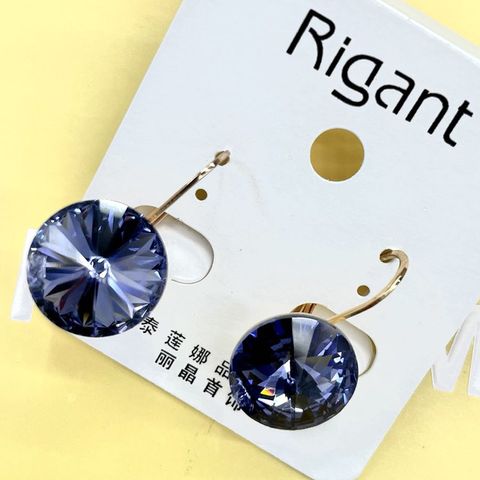 1 Pair Simple Style Water Droplets Plating Inlay Artificial Crystal Crystal 18k Gold Plated Earrings