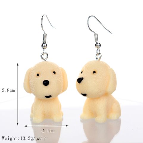 1 Pair Cute Dog Plastic Resin Drop Earrings