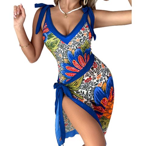 Women's Beach Ditsy Floral Printing 2 Pieces One Piece