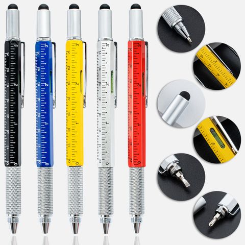 Multifunctional Brush Six-in-one Level A Scale Touchscreen Stylus Cross Word Double-headed Screwdriver Ballpoint Pen
