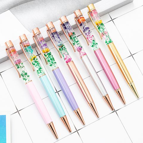Dried Flower Student Stationery Metal Ballpoint Pen 1 Pieces