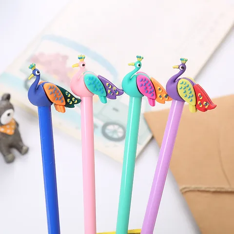 Cute Student Gel Pen Creative Cartoon Peacock Ball Pen High Quality Office Stationery School Supplies Factory Wholesale