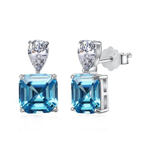 Elegant Luxurious Geometric Sterling Silver Plating Inlay Zircon Women's Rings Earrings Necklace