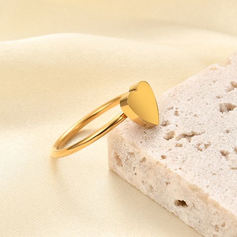 304 Stainless Steel Gold Plated Simple Style Solid Color Rings