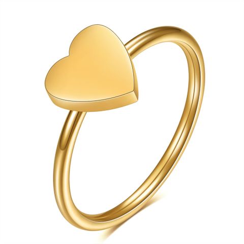 304 Stainless Steel Gold Plated Simple Style Solid Color Rings