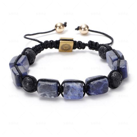 Retro Simple Style Rectangle Natural Stone Agate Unisex Bracelets