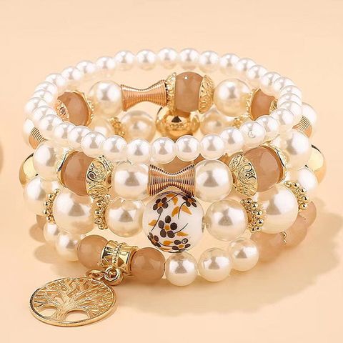 Vacation Starfish Artificial Pearl Alloy Wholesale Bracelets