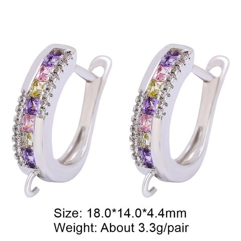 Classic Style Solid Color Copper Plating Inlay Zircon Gold Plated Silver Plated Jewelry Accessories