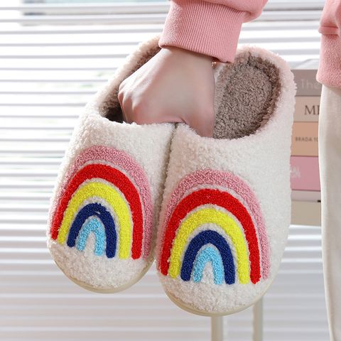 Unisex Casual Rainbow Round Toe Home Slippers