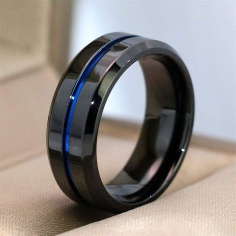 Simple Style Round Alloy Plating Men's Wide Band Ring