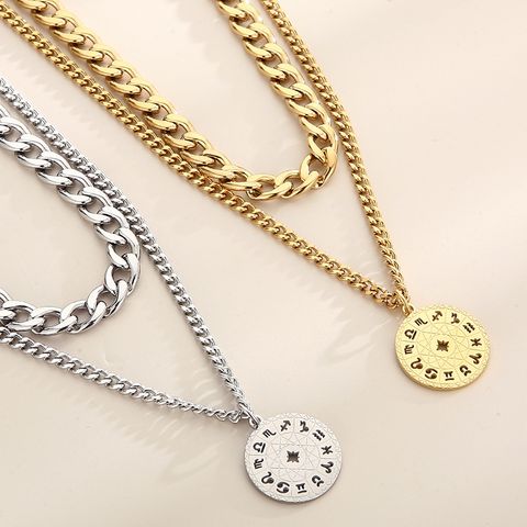 Stainless Steel Titanium Steel 18K Gold Plated Modern Style Plating Constellation Layered Necklaces