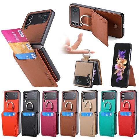 Basic Classic Style Solid Color Pu Leather  Phone Cases
