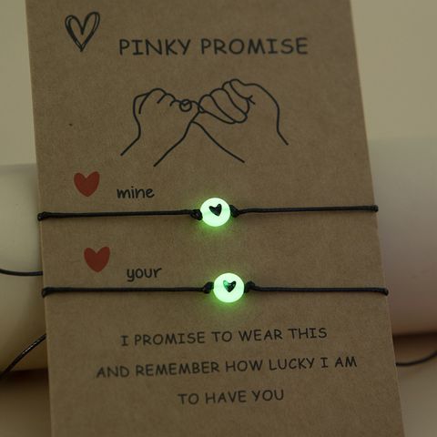 Einfacher Stil Herzform Aryl Leuchtend Paar Armbänder