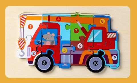 Puzzles Toddler(3-6years) Car Wood Toys