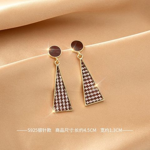 1 Pair Simple Style Round Square Heart Shape Alloy Plating Inlay Rhinestones Pearl Women's Drop Earrings