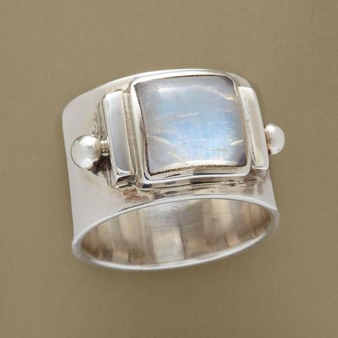 Wholesale Jewelry Simple Style Commute Square Alloy Artificial Gemstones Plating Inlay Wide Band Rings