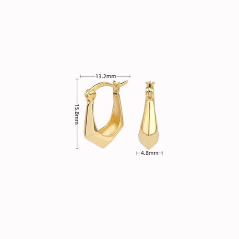 1 Pair Elegant U Shape Plating Sterling Silver White Gold Plated Gold Plated Earrings