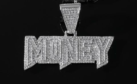 Hip-hop Letter Alloy Plating Inlay Rhinestones Men's Pendant Necklace Necklace Pendant