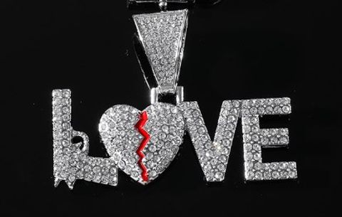 Hip-hop Love Alloy Plating Inlay Rhinestones Men's Pendant Necklace Necklace Pendant