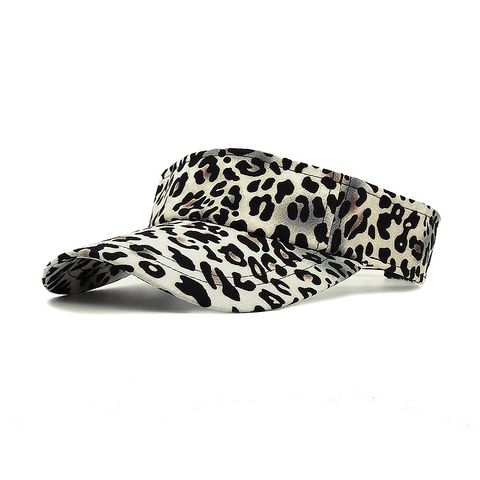 Women's Vacation Leopard Printing Flat Eaves Sun Hat