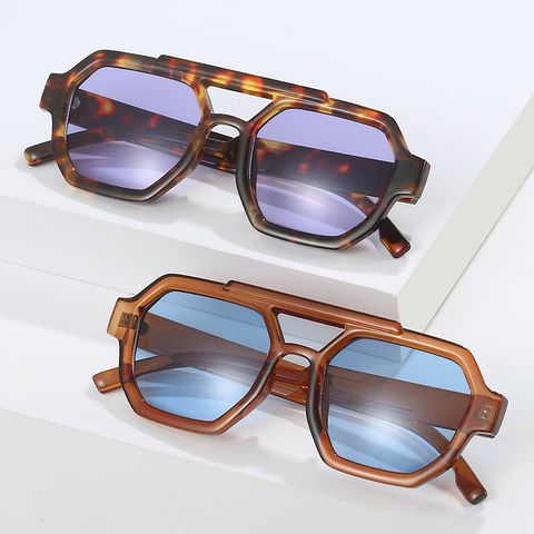 Elegant Basic Solid Color Pc Polygon Full Frame Women's Sunglasses