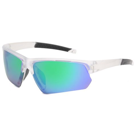 Simple Style Sports Color Block Pc Biker Half Frame Sports Sunglasses