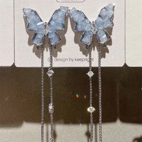 1 Pair Sweet Butterfly Plating Alloy Drop Earrings