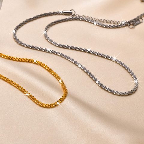 Stainless Steel Gold Plated Simple Style Plating Solid Color Necklace