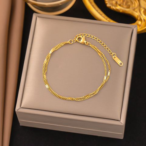 Simple Style Commute Solid Color 304 Stainless Steel 18K Gold Plated Bracelets In Bulk