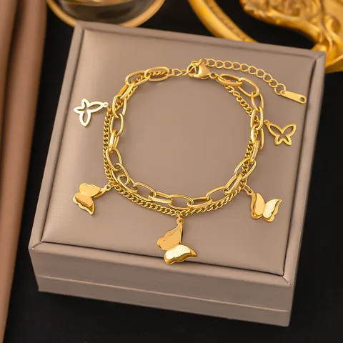 Streetwear Heart Shape Grain 304 Stainless Steel 18K Gold Plated Acrylic Artificial Rhinestones Plastic Bracelets In Bulk