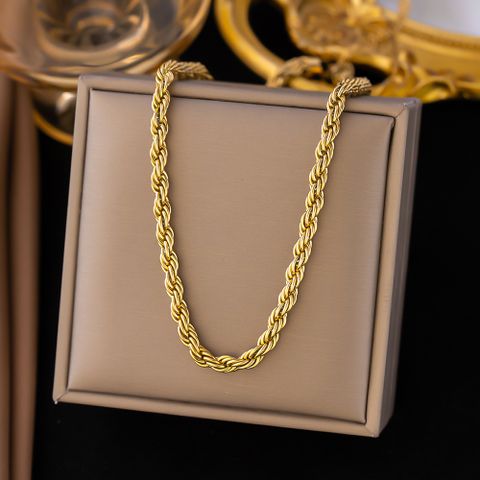 Edelstahl 304 18 Karat Vergoldet Einfacher Stil Überzug Inlay U-Form Herzform Acryl Künstliche Strasssteine Kunststoff Halskette Mit Anhänger