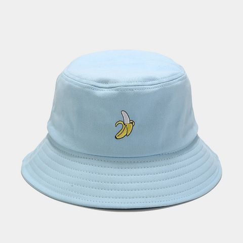 Women's Classic Style Fruit Embroidery Wide Eaves Bucket Hat