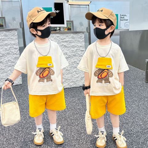 Casual Basic Simple Style Cartoon Printing Cotton Boys Clothing Sets