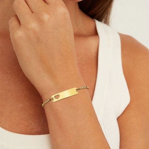 Simple Style Classic Style Geometric 304 Stainless Steel 18K Gold Plated Bracelets In Bulk