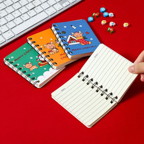 A7 Flip Coil Notebook Student Portable Pocket Notebook Office Notepad Diary Christmas Gift Prizes