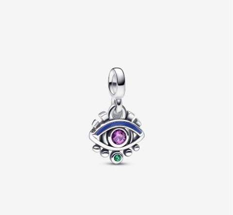 Casual Eye Sterling Silver Plating Inlay Artificial Gemstones Women's Charms