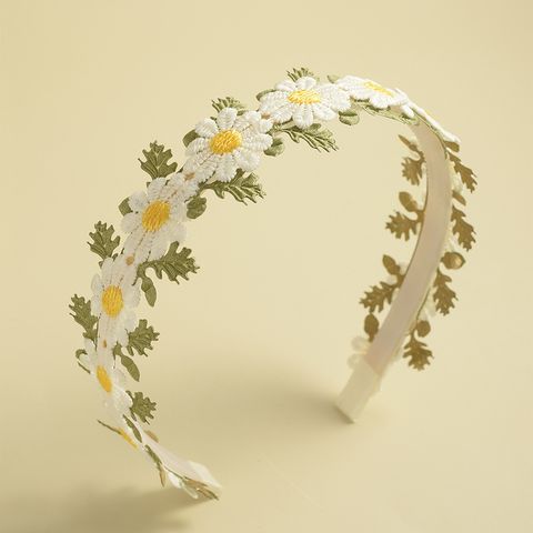 Sweet Sunflower Imitation Pearl Polyester Handmade Hair Band