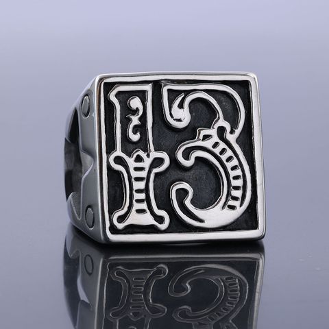 Punk Leaf Number 304 Stainless Steel Men'S Rings