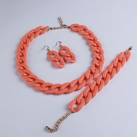 Wholesale Jewelry Simple Style Solid Color Arylic Bracelets Earrings Necklace