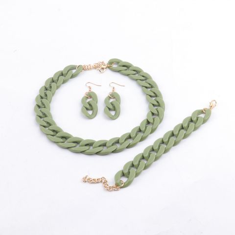 Wholesale Jewelry Simple Style Solid Color Arylic Bracelets Earrings Necklace