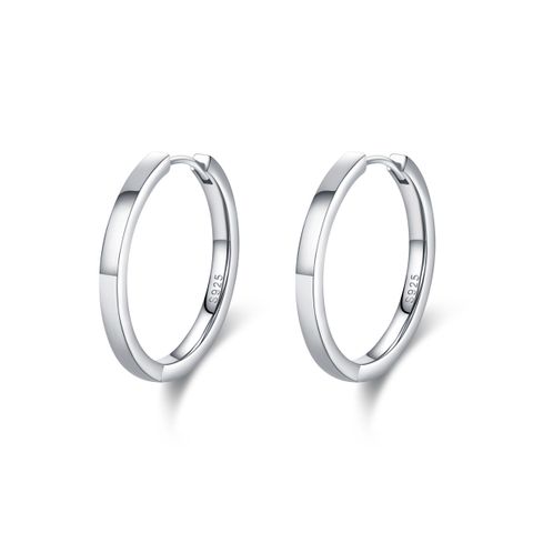 1 Pair Elegant Simple Style Round Plating Sterling Silver 14k Gold Plated Rhodium Plated Earrings