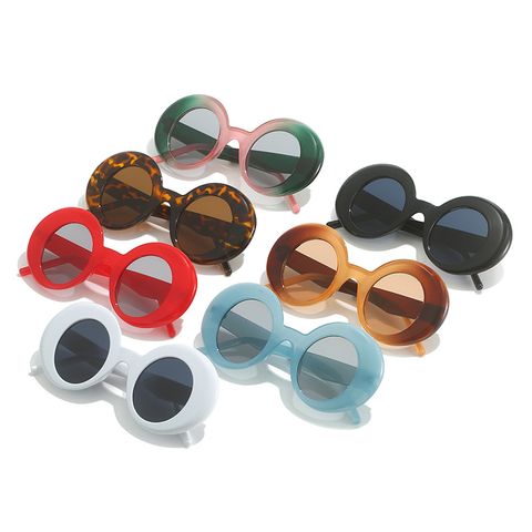 Hip-hop Solid Color Pc Oval Frame Full Frame Women's Sunglasses